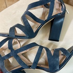 French Connection Blue Suede Heels